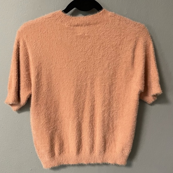 NWT Joie 2-piece fuzzy top and pleated skirt in pink mauve/peachy color. Medium - Picture 4 of 15